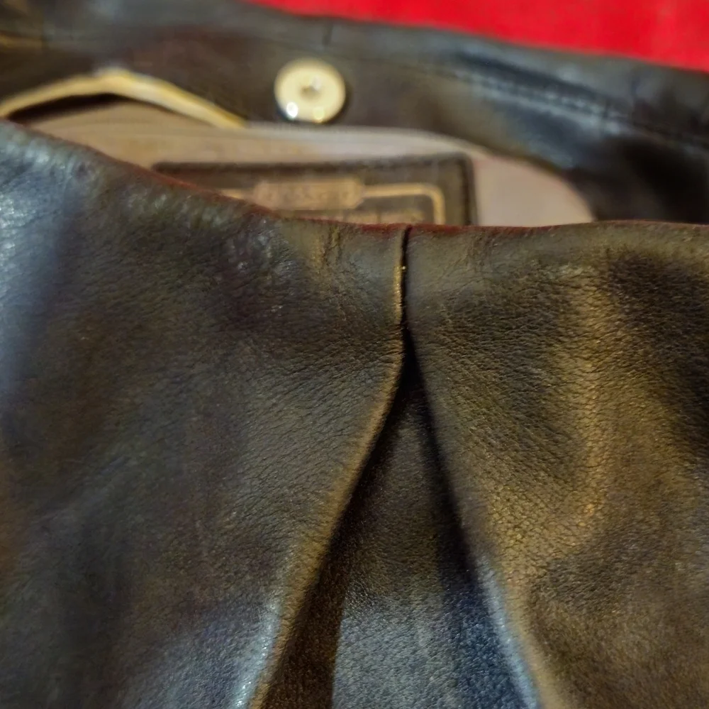 Coach Parker Black Leather Hobo Bag with Knot Tie Handle